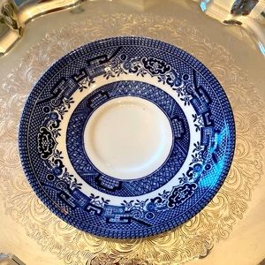 Blue and white Churchill made in England saucers set of 3